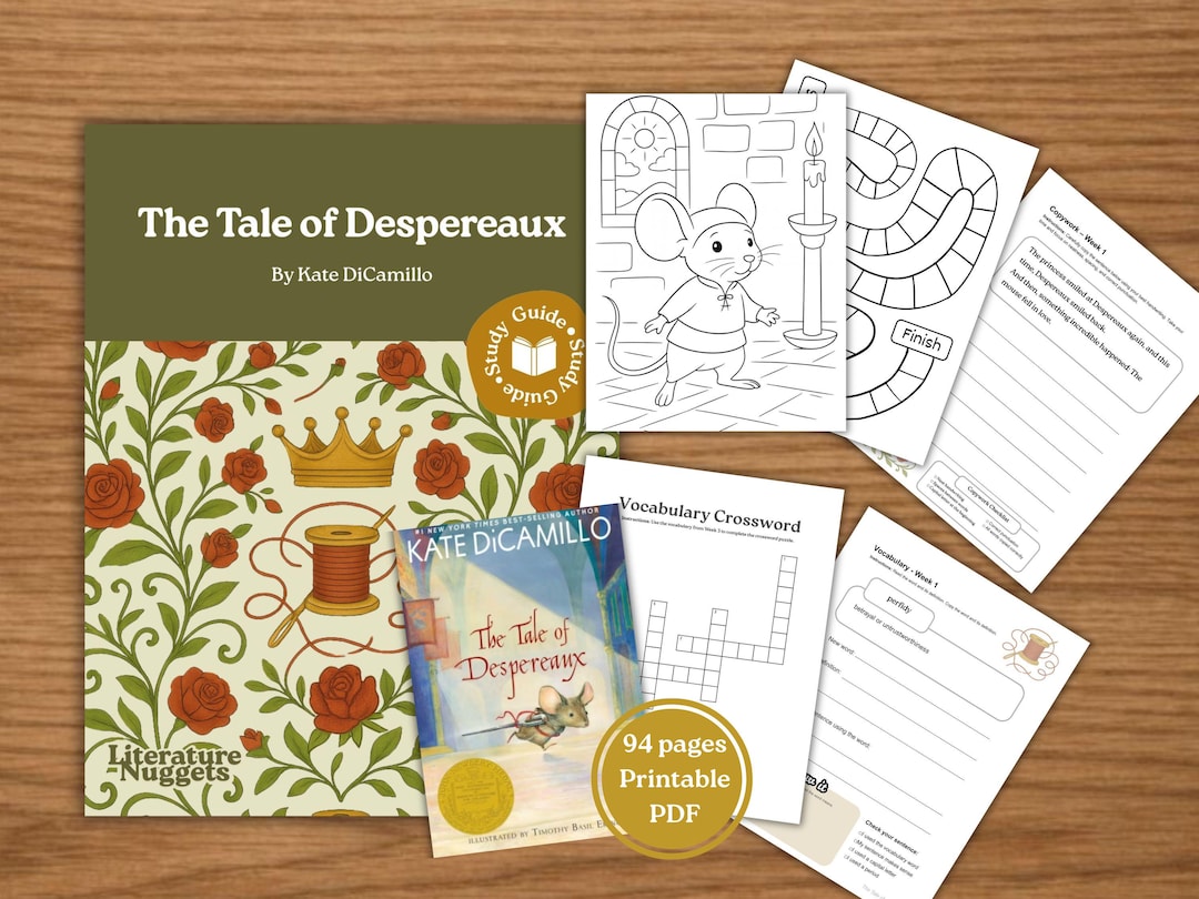 The Tale of Despereaux Novel Study, Homeschool Printable Activities ...