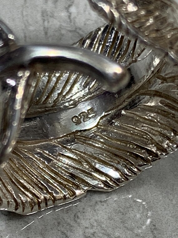 Sterling Silver Adjustable Wrap Around Feather Bo… - image 6