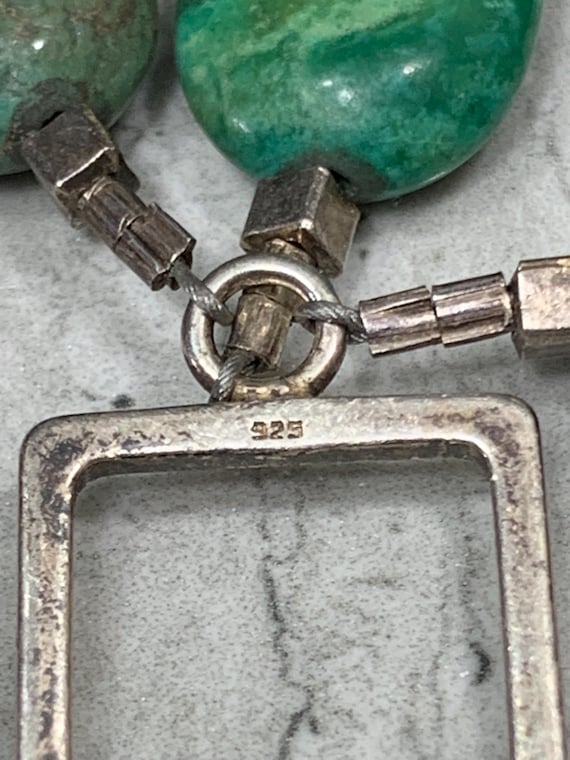 Turquoise And Sterling Silver 3 Strand Beaded Bra… - image 8