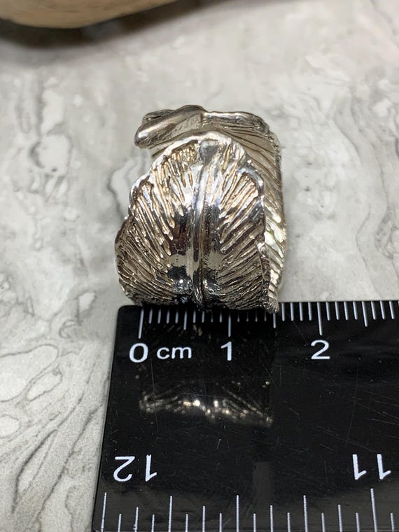 Sterling Silver Adjustable Wrap Around Feather Bo… - image 7
