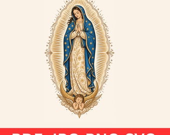 Digital Guadalupe Embroidery Design, Virgin Mary Embroidery File, Our Lady of Guadalupe Machine Embroidery Pattern, Religious Design
