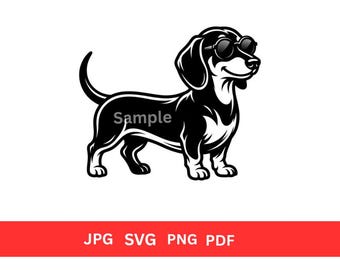 Cute Dachshund Svg  for Cricut, Wiener Dog Png Jpg Pdf Print File, Dog Lover Shirt Design, Silhouette Cut File, Instant Download