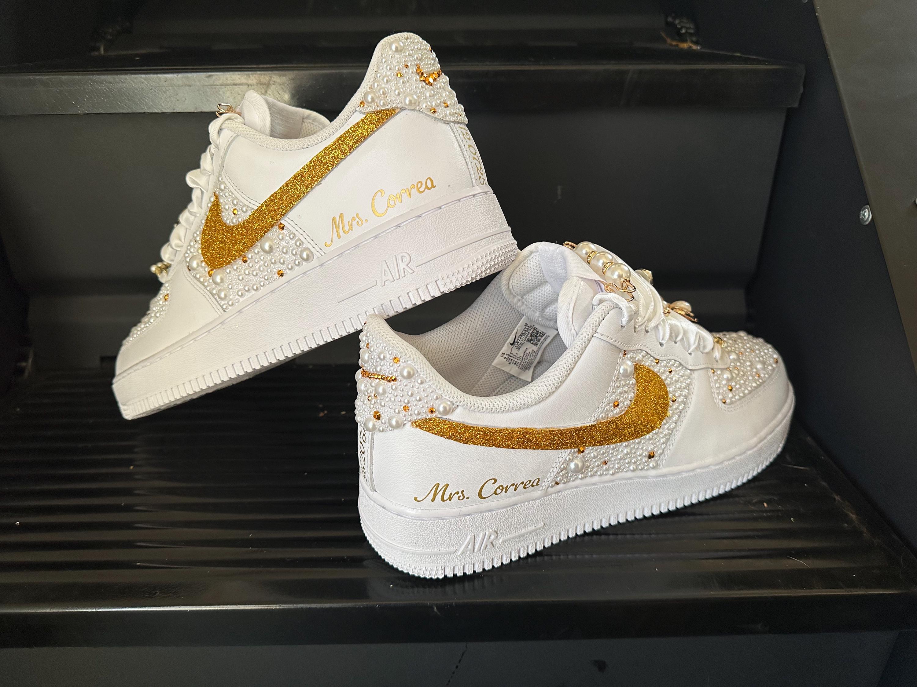gold sparkly nikes