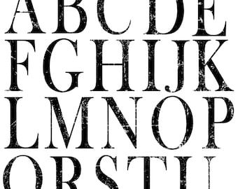 Sellos de composición tipográfica IOD / Juego de letras del alfabeto vintage para manualidades, diarios y decoración DIY