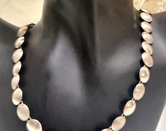 925 Peruvian silver pillow bead  necklace