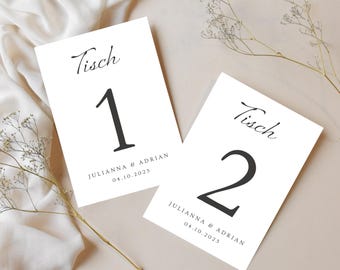 Moderne Tischnummern, Empfangstisch Zahlen, Hochzeit Tisch Zahlen Karten, minimalistisches und elegantes Design