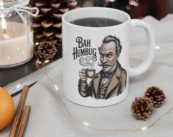 Bah, Humbug! Caneca de Natal, Scrooge, Presente para festa de escritório, Presente de Natal, Presente de fim de ano