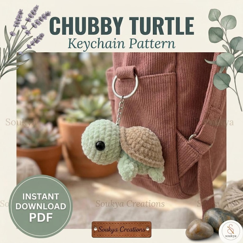 No Sew Turtle Crochet Pattern - Beginner Friendly Tiny Chubby Turtle ...