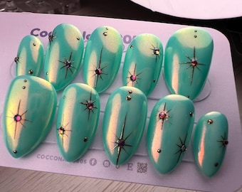 Uñas postizas Tahiti Sunset, decoración de uñas