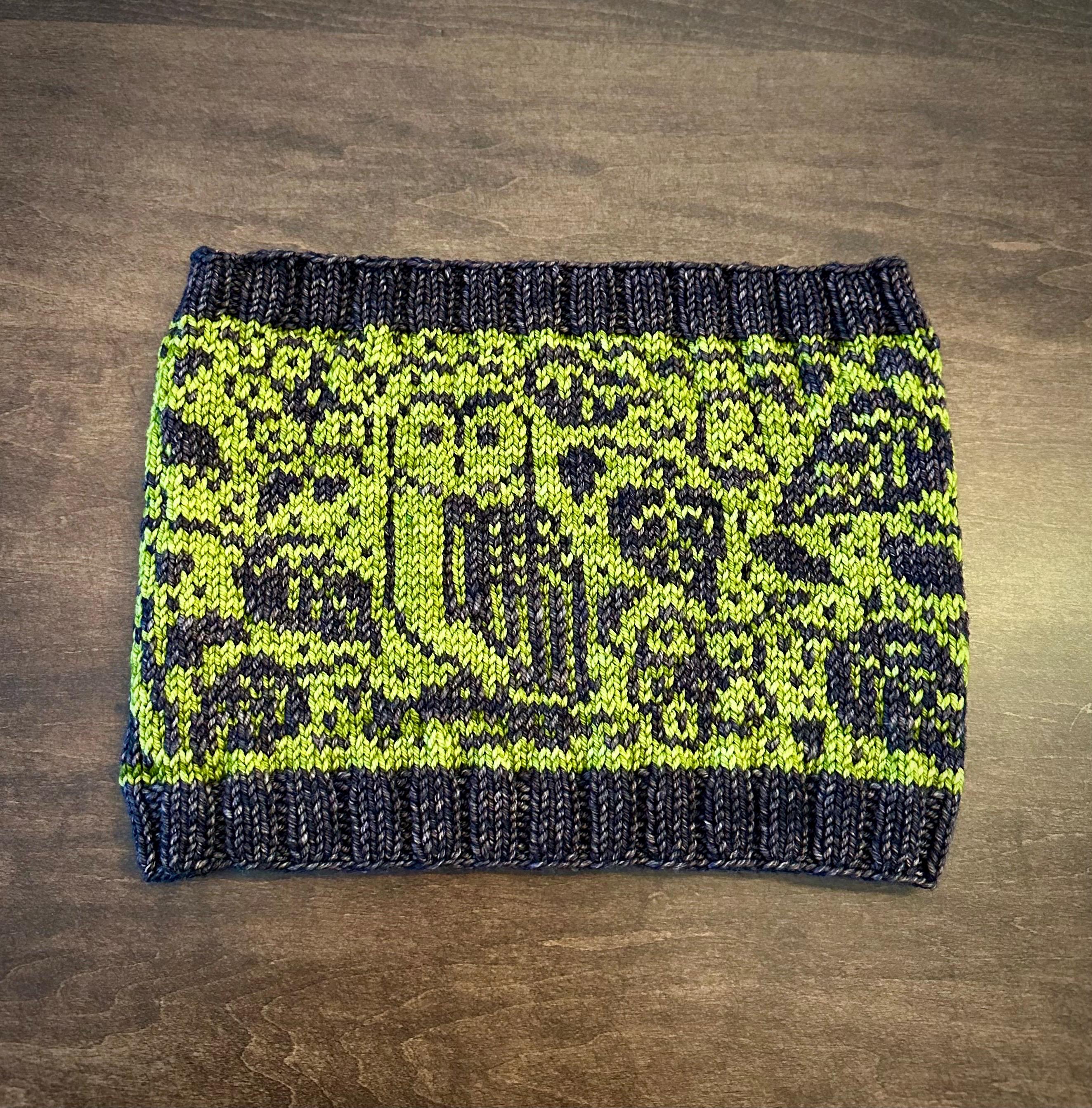 Woodland Owl Cowl, Hand Knit Fair Isle Merino Wool Neck Warmer, Nature Knit Scarf