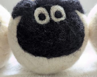 Boules de séchage en laine de mouton faites main - Adoucissant naturel