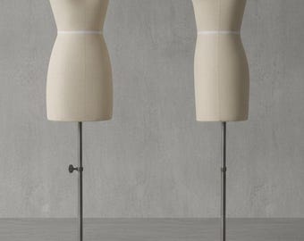 Maniquí de lino talla 8: media escala, soporte ajustable