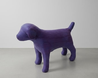 Maniquí de perro pequeño de lino con cabeza y patas desmontables