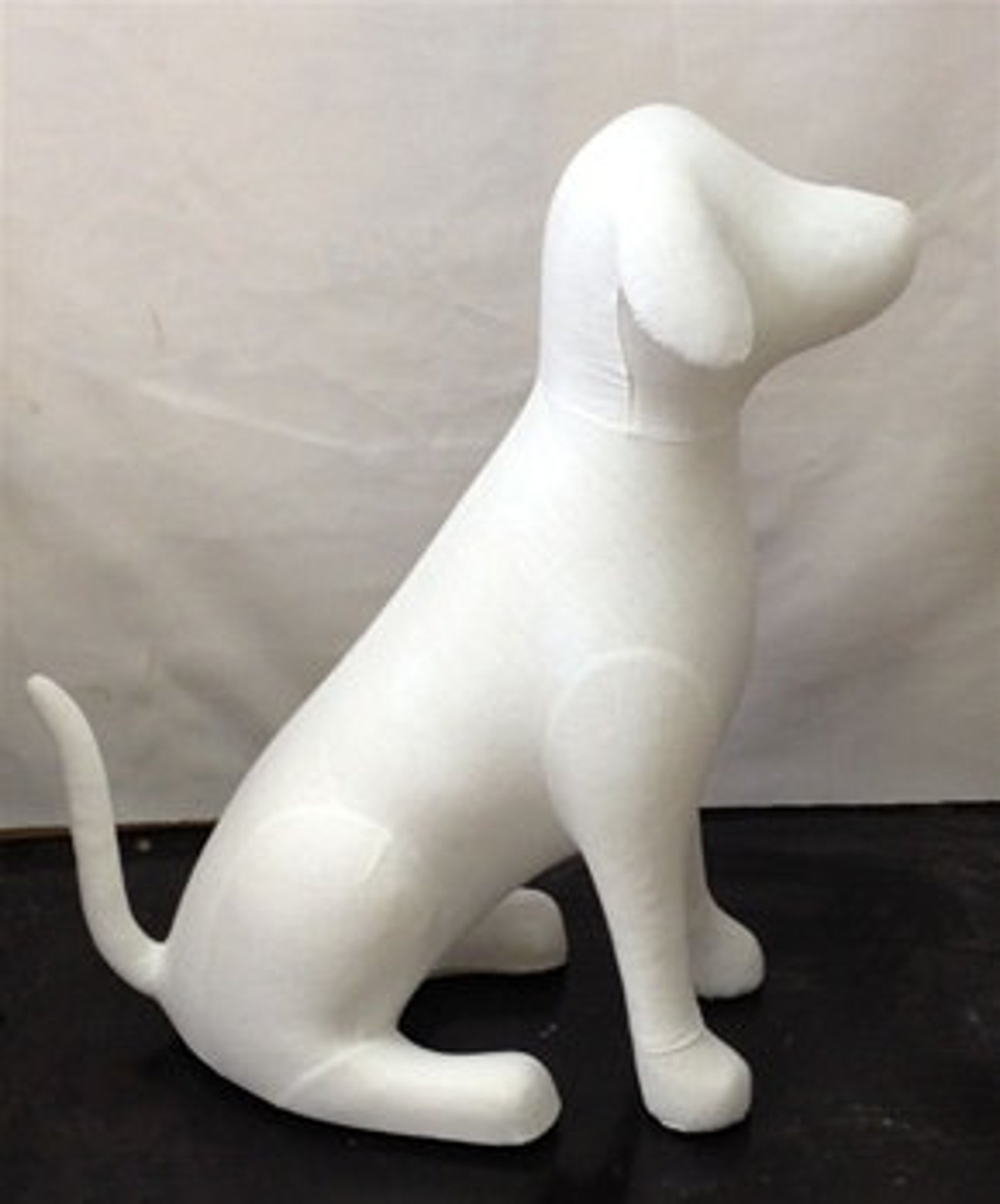 Professional Quality Dog Display Mannequin - Large Sitting Dog, Fabric ...