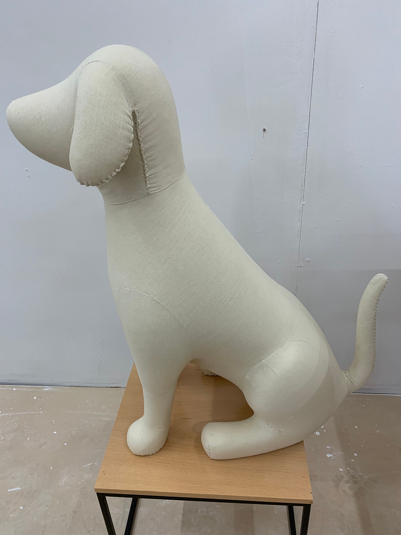 Professional Quality Dog Display Mannequin Large Sitting Dog, Fabric