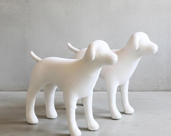 Maniquí de perro de tela de lino, tamaño grande, hecho a medida