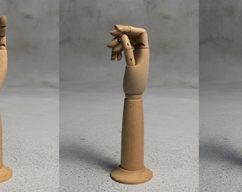 Mano de madera articulada: ¡perfecta para exhibir guantes u otros accesorios!