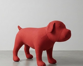 Maniquí de exhibición de bulldog de lino: perro grande de pie, fabricado en EE. UU.