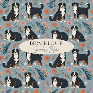 Berner sennenhund sömlös design, Berner hundmönster, schweizisk sennenhund sömlös