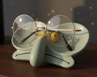 Funny Face Eyeglass Holder – Cute Glasses Stand, Desk & Nightstand Organizer, Unique Gift for Spectacle Wearers