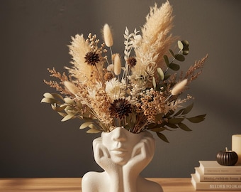 Abstract Face Planter Vase with Hands – Modern Sculpture Flower Pot for Home Décor