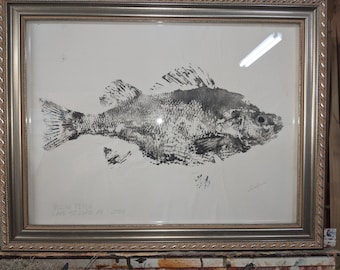 Gyotaku fish print Perch