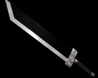 Ręcznie robiona replika miecza Cloud Buster w czarnej edycji | Kolekcjonerska figurka inspirowana grą Final Fantasy VII