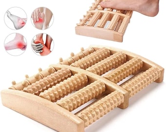 Drewniany wałek do masażu stóp łagodzący ból i poprawiający krążenie – zapalenie powięzi podeszwowej