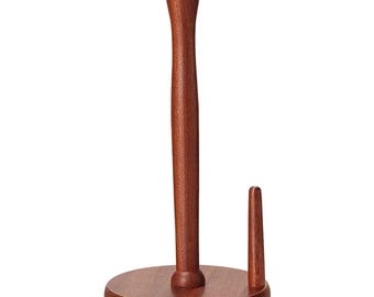 Stojak na chusteczki z drewna kauczukowego w kolorze hebanu – stylowy stojak na rolki papieru