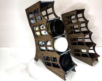 OCMEE Wood Edition Spice Rack – Modern 4-Tier Organizer – Warm Natural Artisan - Walnut or Pine