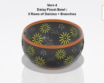 Digital Model Only - OCMEE Daisy Floral Bowl - 2 Rows of Larger Daisies - Vers 4