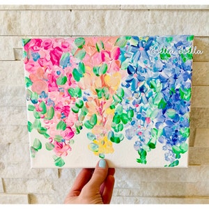 Flower painting original hand painted 8x10 canvas