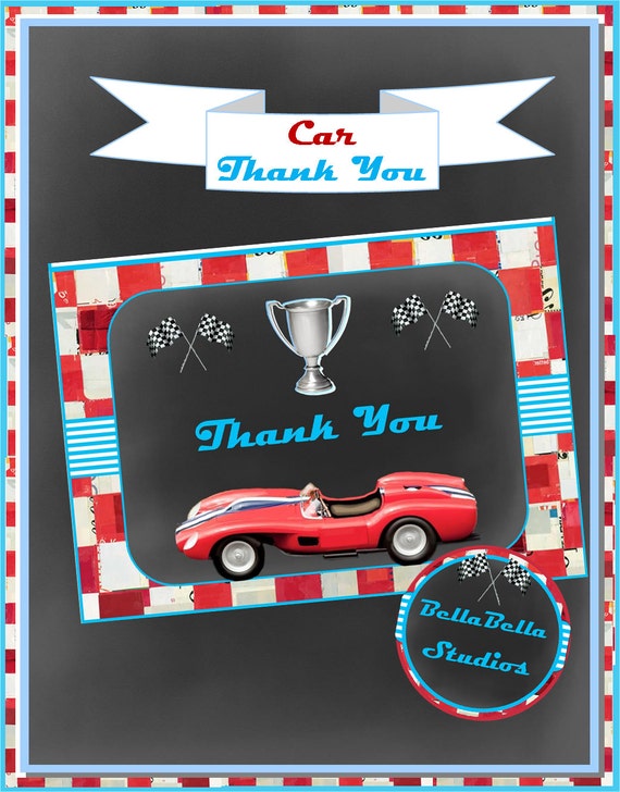 CAR Thank You CARDS - Printable Instant Download Il_570xn