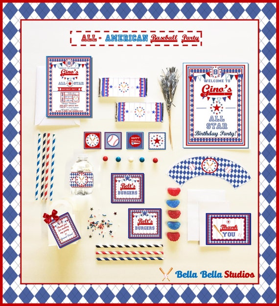 BASEBALL PARTY COLLECTION - Personalized Printable Download Il_570xn