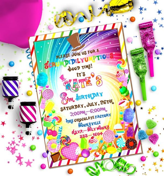 CANDY Party INVITATION - Personalized Printable Download Il_570xn
