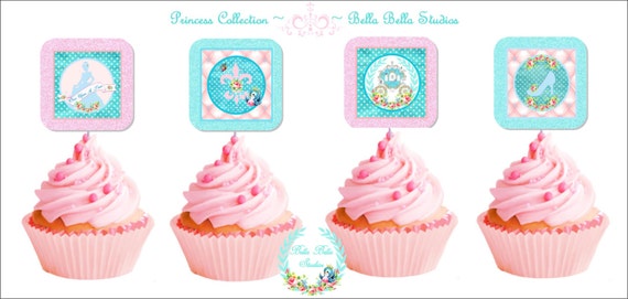 PRINCESS Party CUPCAKE TOPPERS ~ Printable Instant Download Il_570xn