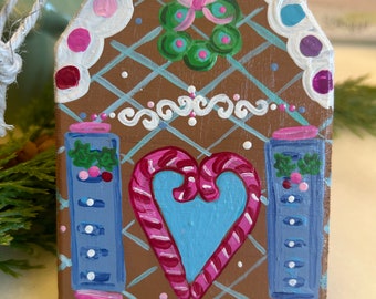 Gingerbread House Wood Ornament