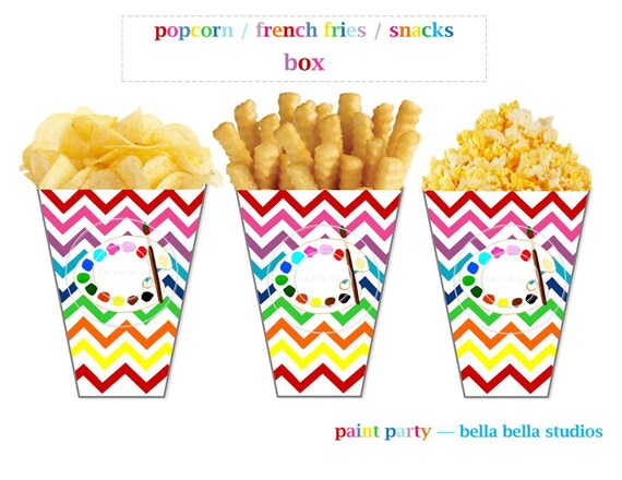 PAINTING Party TREAT BOXES ~ Printable Instant Download Il_570xn
