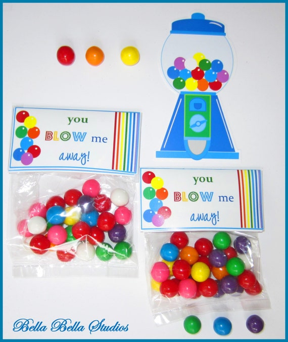 GUMBALL PARTY TAGS ~ Printable Instant Download Il_570xn