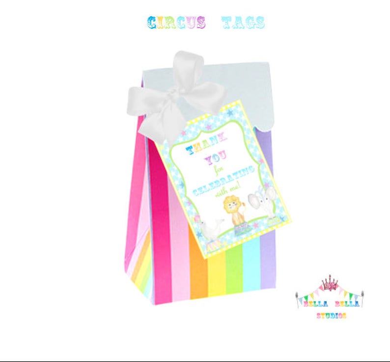Circus Favor Tags ~ Printable Instant Download