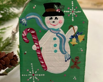 Snowman Wood Ornament