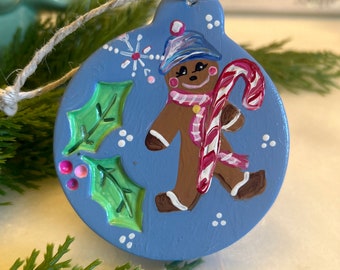 Gingerbread Boy Ceramic Ornament