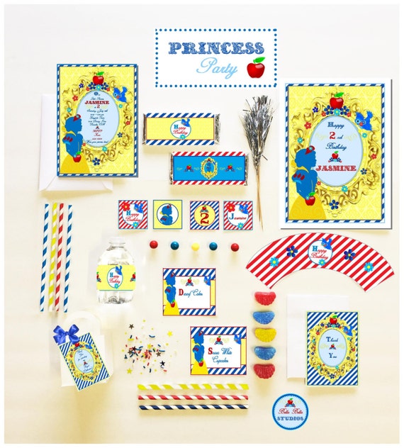 Princess 5x7 Invite and Party Decorations - Personalized Printable Download Il_570xn