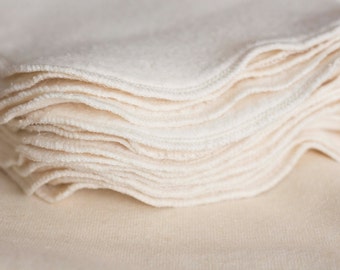 Organic Wipes Washcloths 10 Organic Cotton Cloth Wipes / Washcloths / Make-up Cloths
