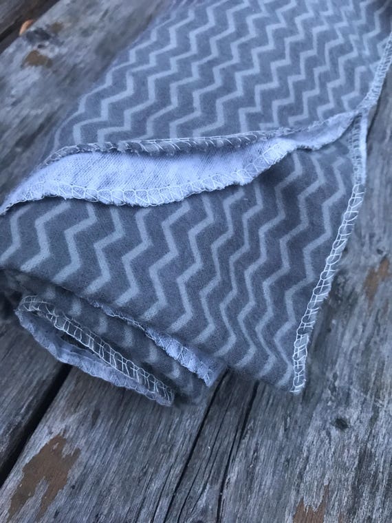Grey Flannel Chevron Large Receiving Swaddle Blanket