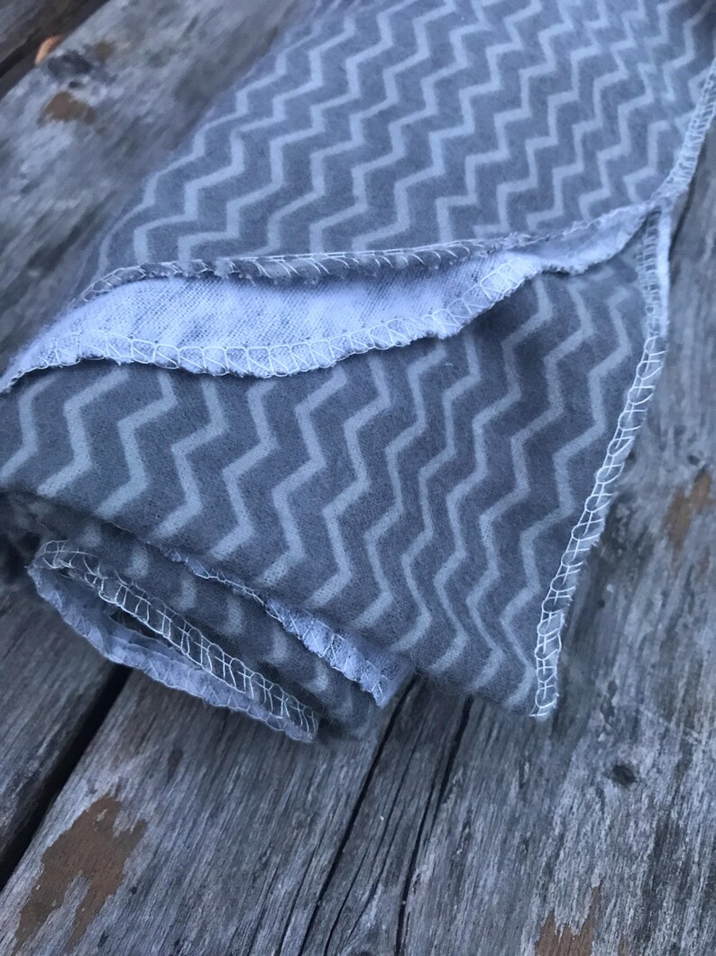 Grey Flannel Chevron Large Receiving Swaddle Blanket