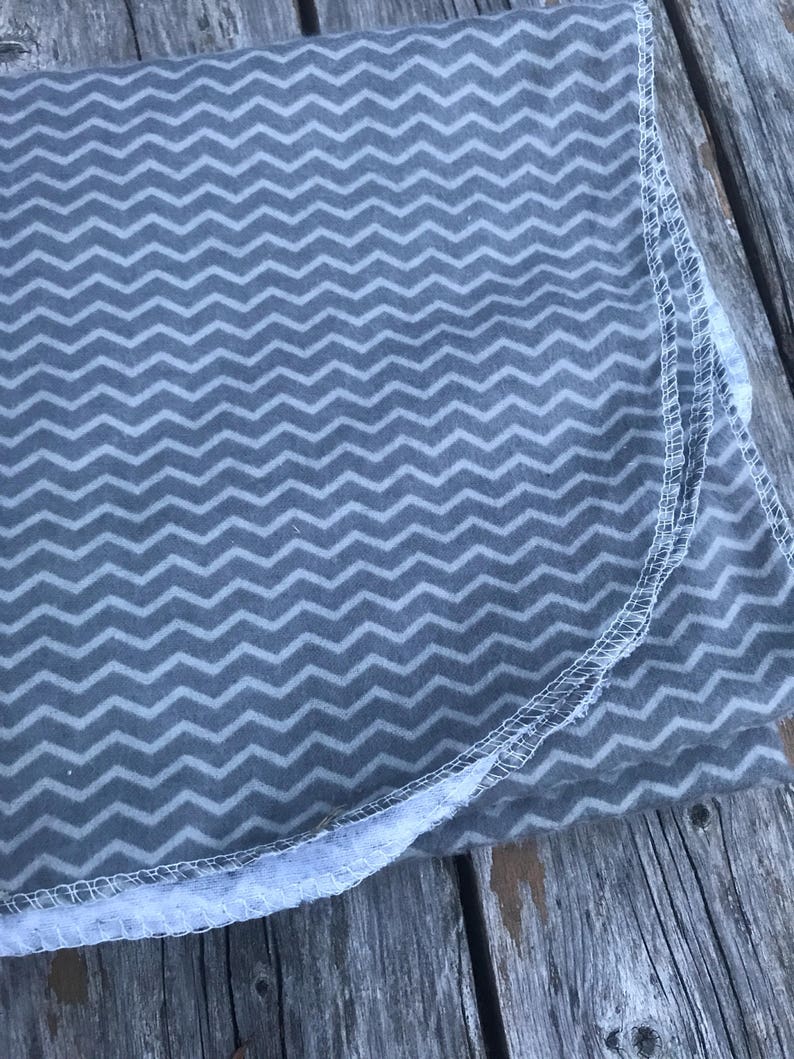 Grey Flannel Chevron Large Receiving Swaddle Blanket