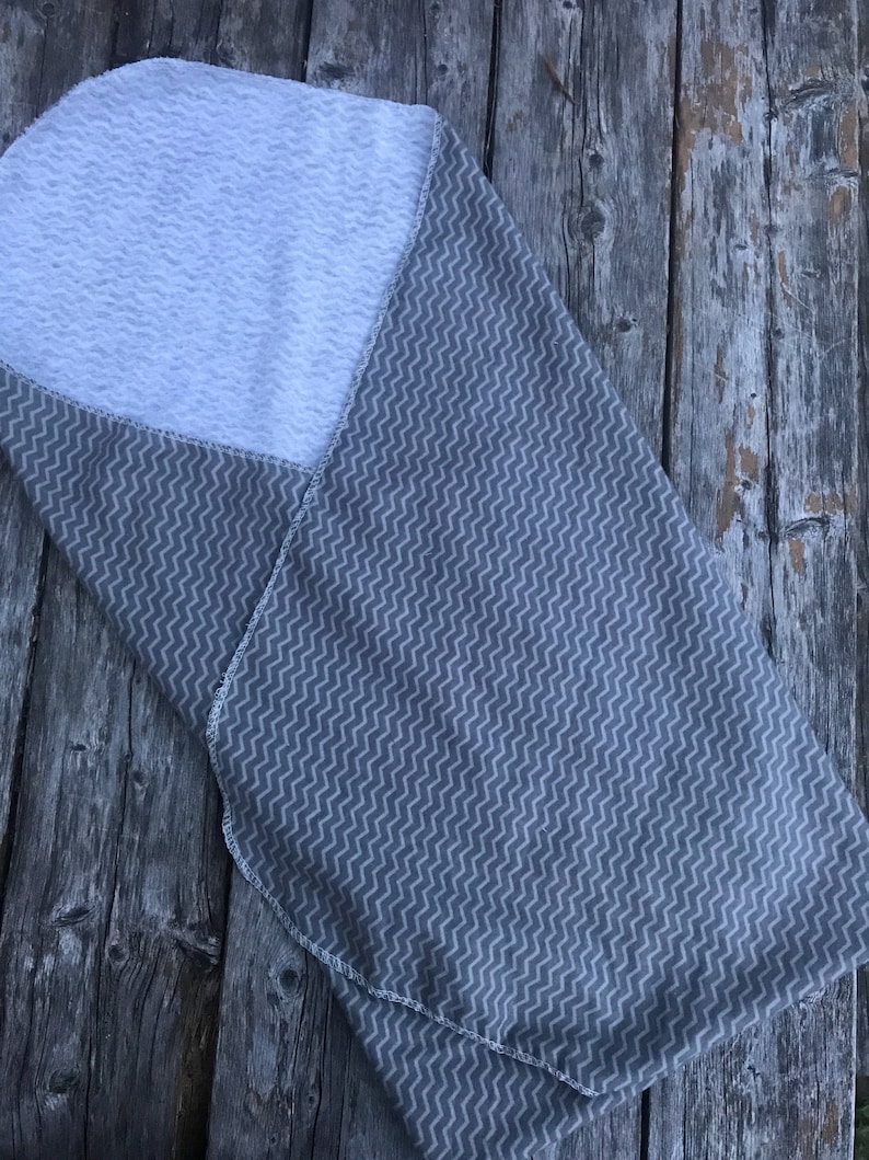 Grey Flannel Chevron Large Receiving Swaddle Blanket