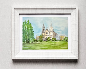 San Francisco Watercolor Print – Washington Square Park Illustration