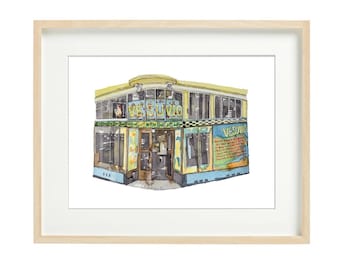 Vesuvio Bar San Francisco Watercolor Print - North Beach Poetry Bar